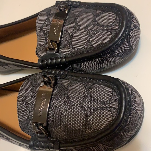 COACH CARLY MONOGRAM LOAFERS FLATS GRAY METAL HARDWARE 6.5 - Picture 12 of 12